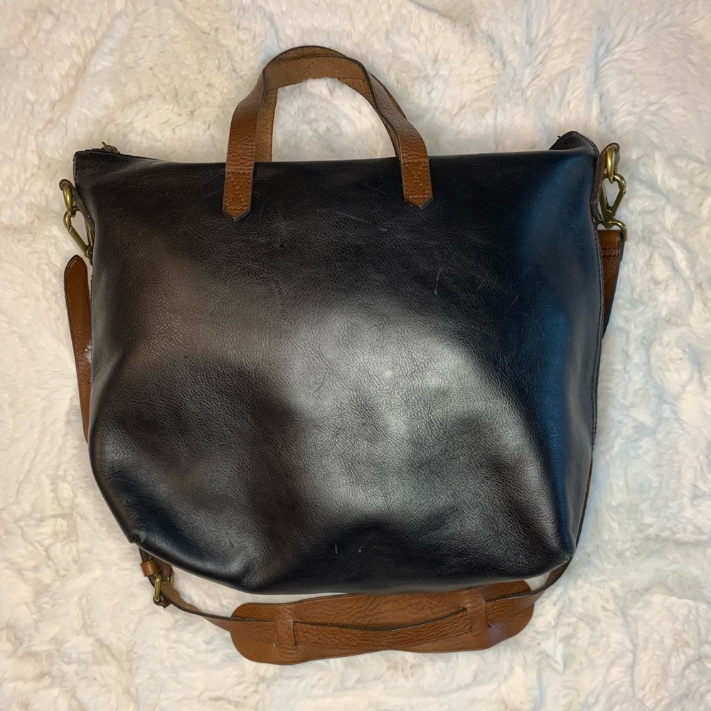 Madewell The Transport Black leather tote bag